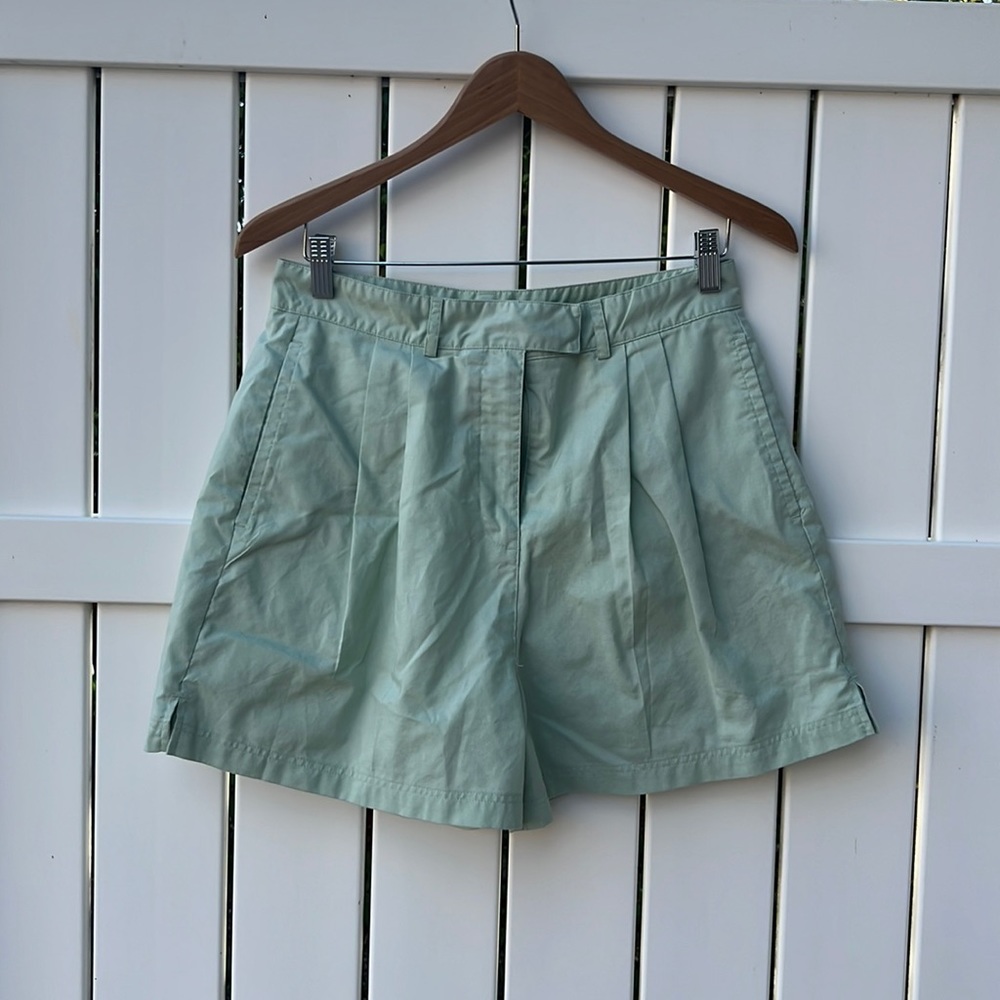 Reebok High Rise Tailored Shorts Pastel Green Size Medium